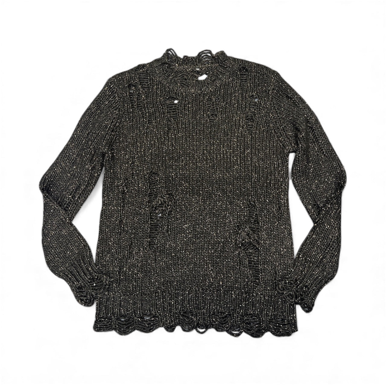 R13 Grunge Sweater In Black Glitter