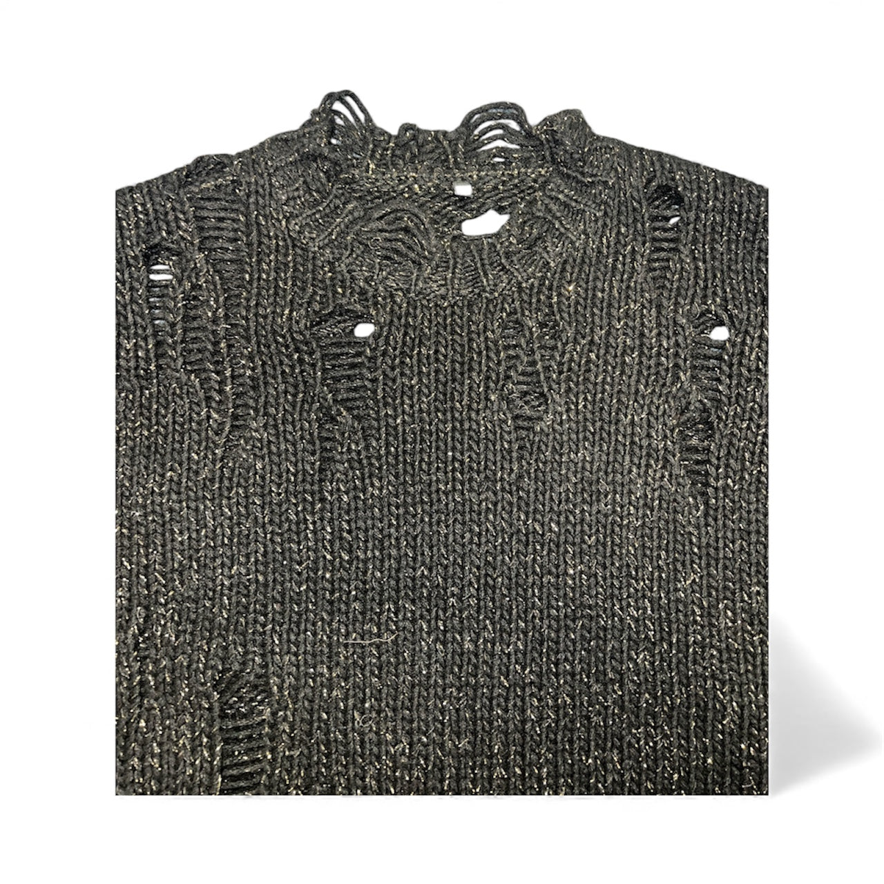 R13 Grunge Sweater In Black Glitter
