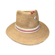 Fab Finds By Sarah Raffia Fedora in Red Chevron
