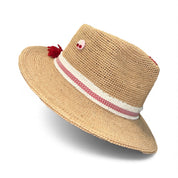 Fab Finds By Sarah Raffia Fedora in Red Chevron