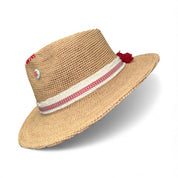 Fab Finds By Sarah Raffia Fedora in Red Chevron