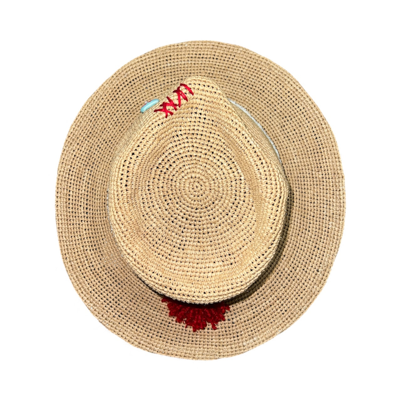 Fab Finds By Sarah Raffia Fedora in Red Chevron