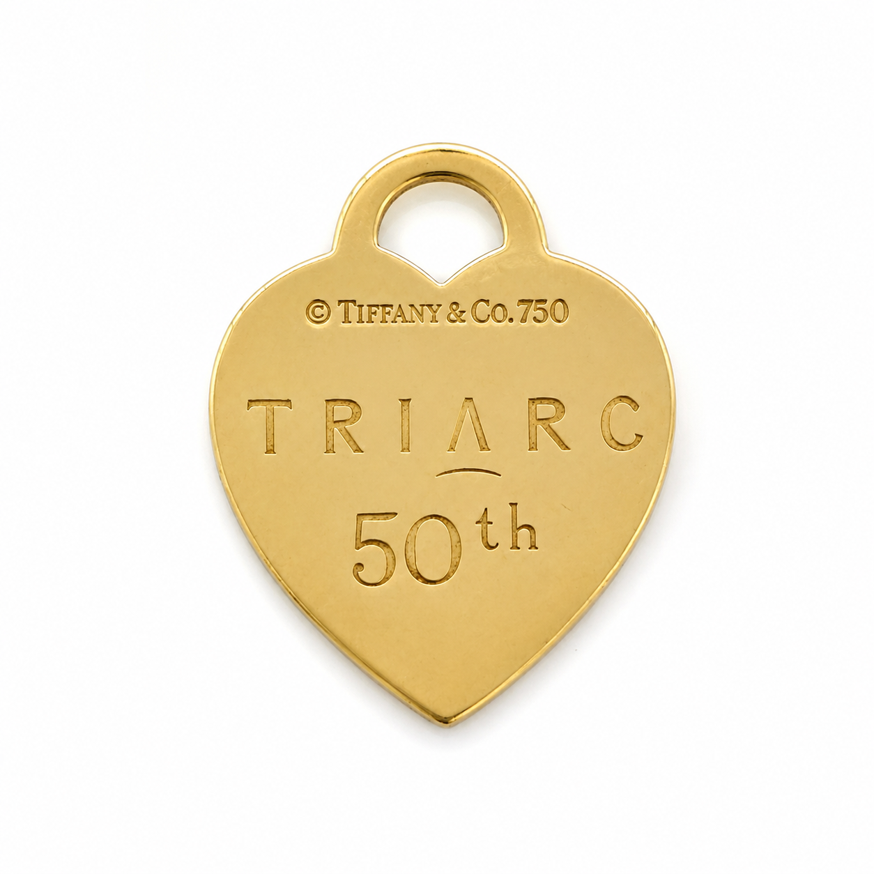 Vintage Tiffany & Co. 18KT Gold TRIARC 50th Anniversary Heart Tag Charm