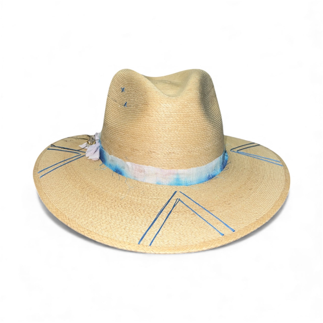 Un Pueblo Straw Hat -  Crystal Feather Blues