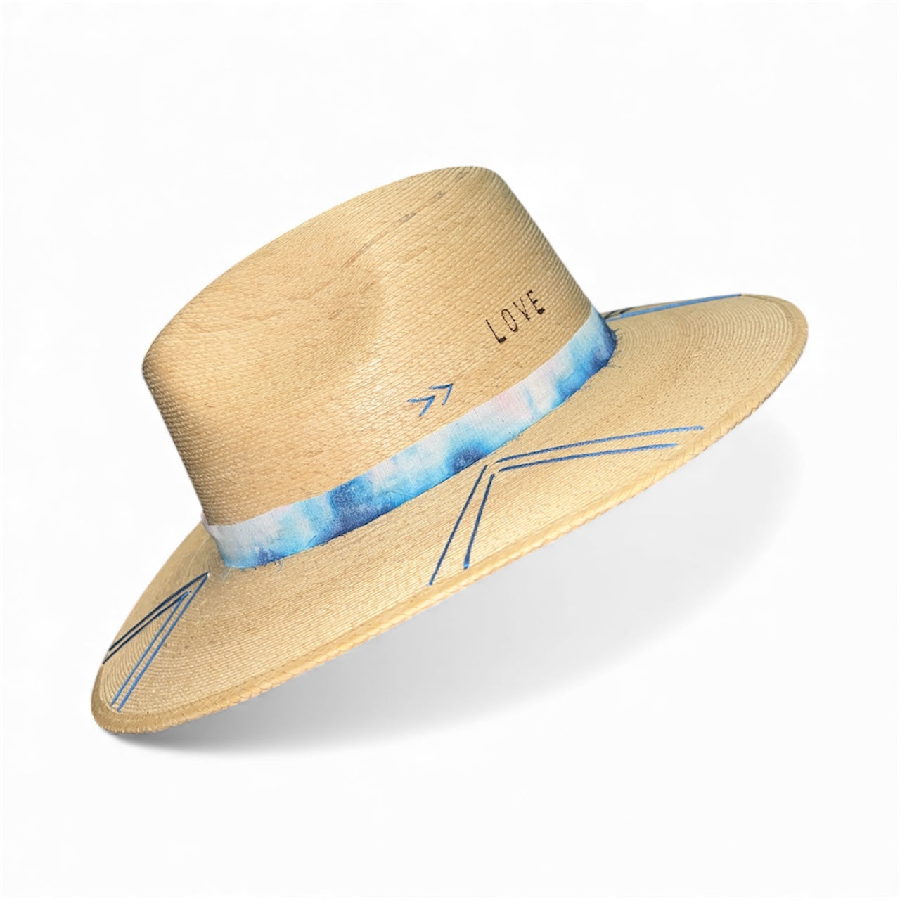 Un Pueblo Straw Hat -  Crystal Feather Blues