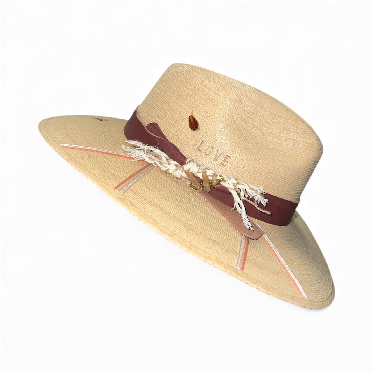 Un Pueblo Straw Hat -  Amber Bead/Rope