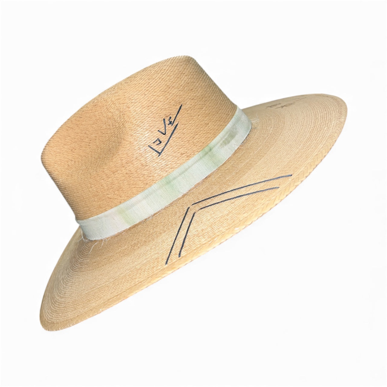 Un Pueblo Straw Hat - Watercolor/Feather