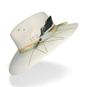 Un Pueblo Straw Hat - Tie Dye Feather