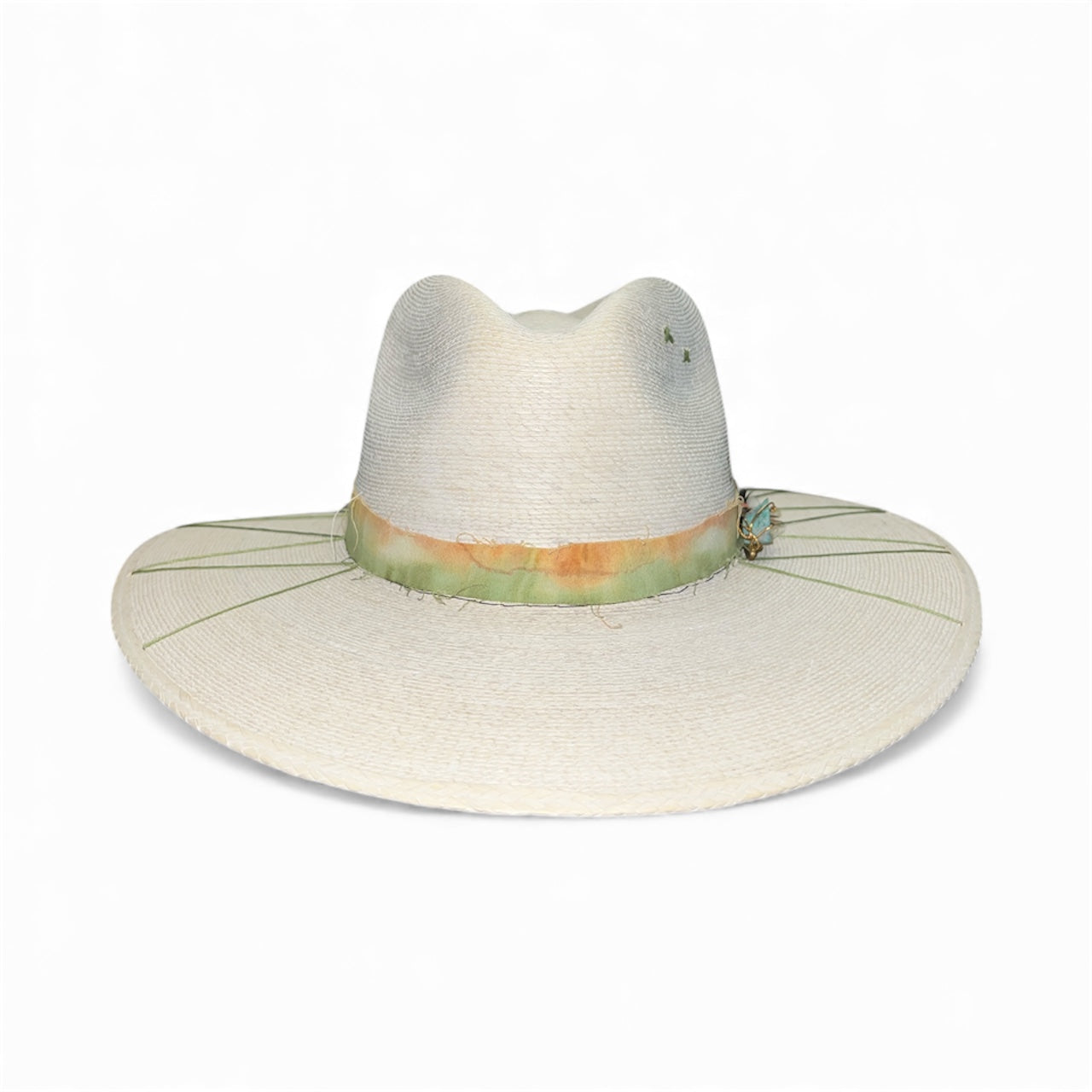 Un Pueblo Straw Hat - Tie Dye Feather