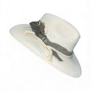 Un Pueblo Straw Hat - Rope/Suede/Turq