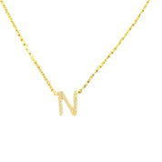 Pave Diamond Initial Necklace