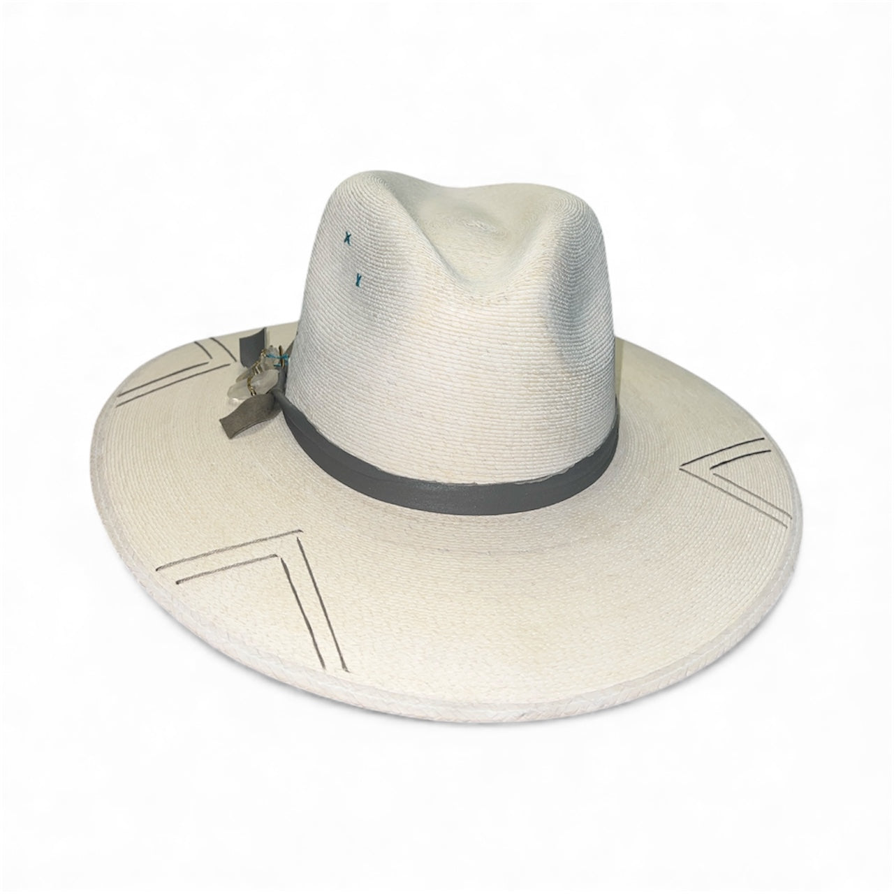 Un Pueblo Straw Hat - Grey/Crystal