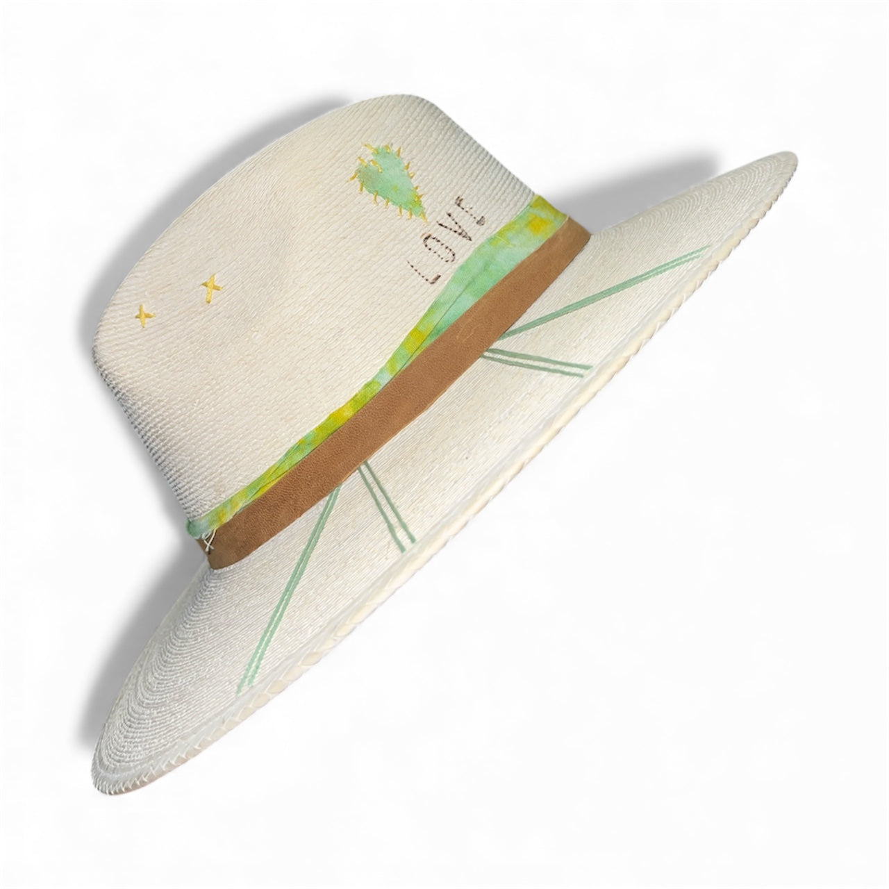 Un Pueblo Straw Hat - Watercolor/Suede