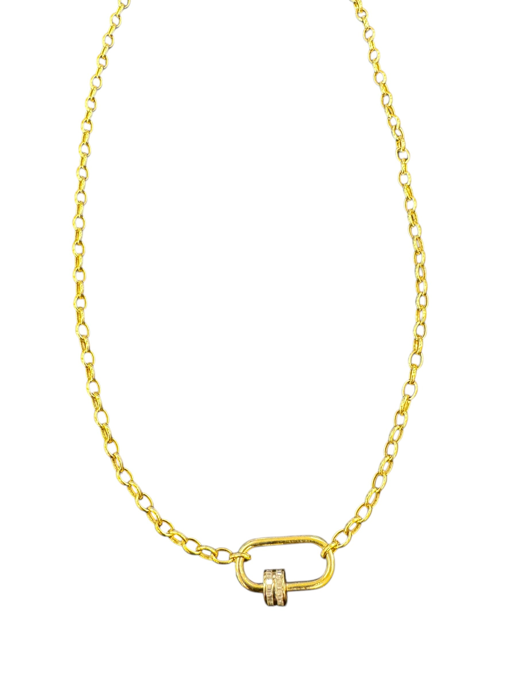 14K Gold chain with Diamond Lock – FabFindsbySarah