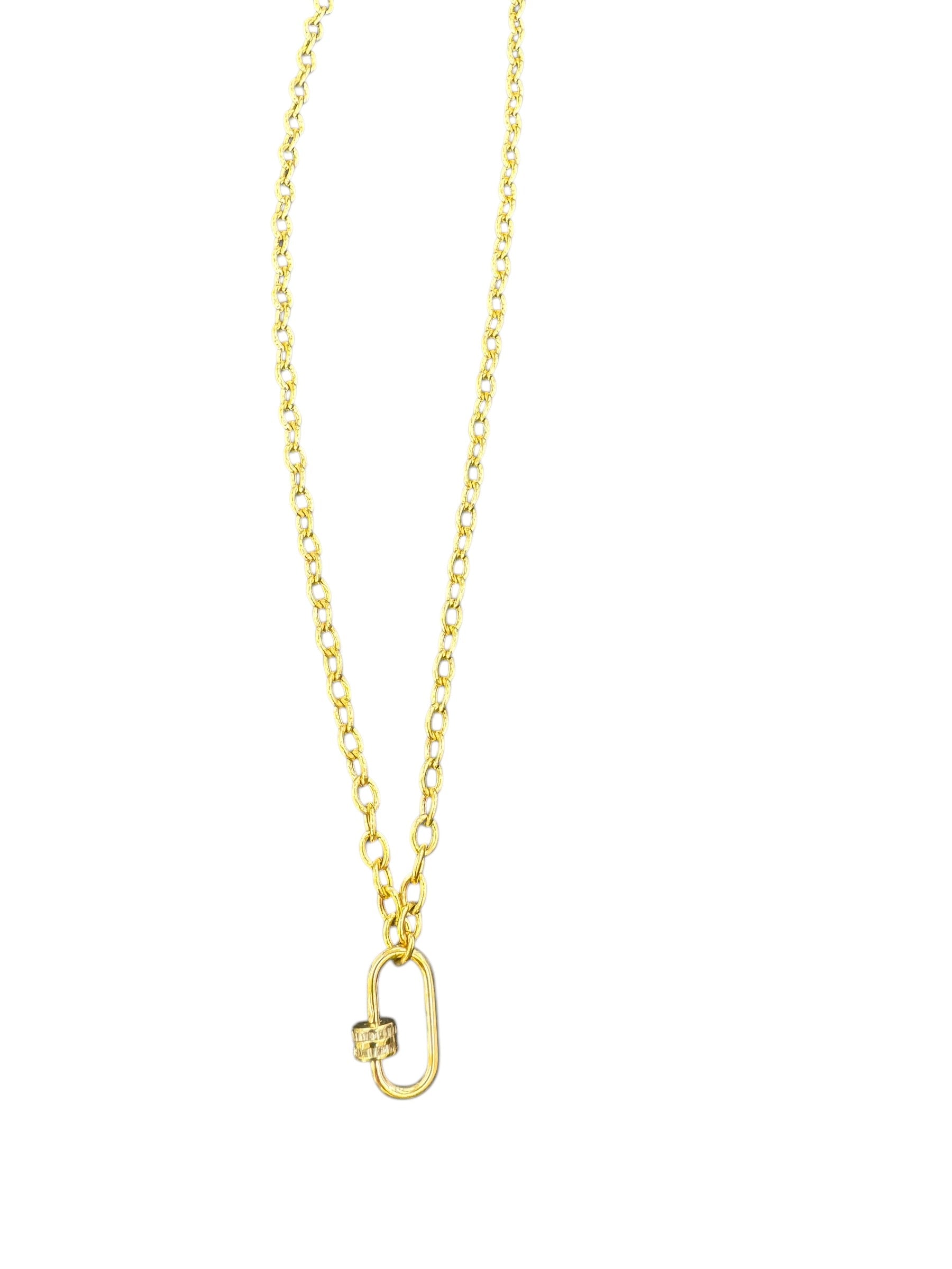 14k gold chain with  diamond lock