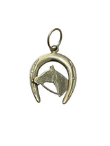 Vintage Horse in a Horseshoe Charm