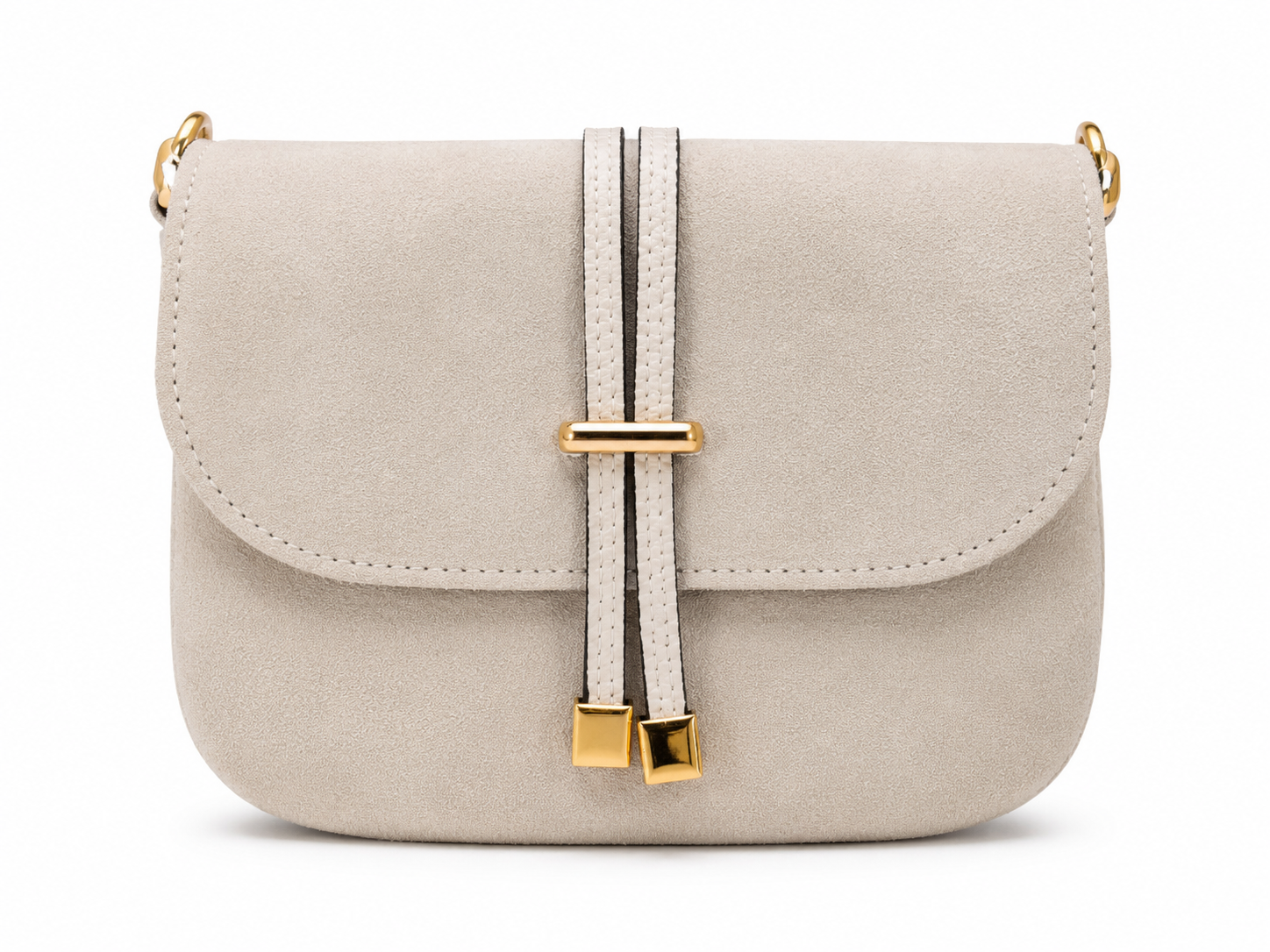 Italian Suede Flap Crossbody