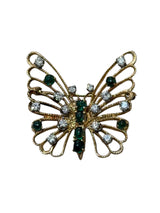Vintage 14KT Gold Emerald & Diamond 14KT Gold Butterfly Pin