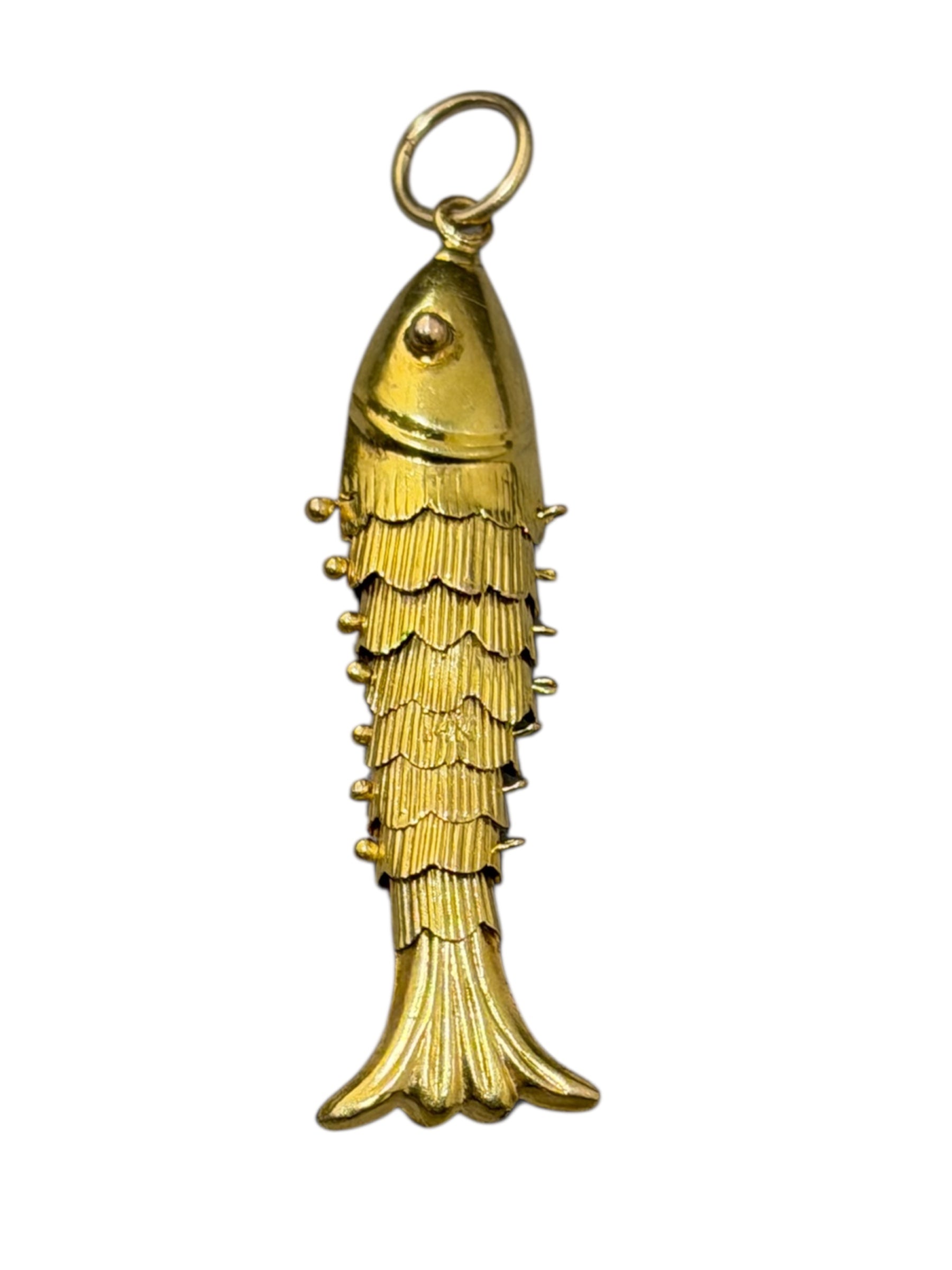 Vintage 14KT Gold Articulating Fish Charm
