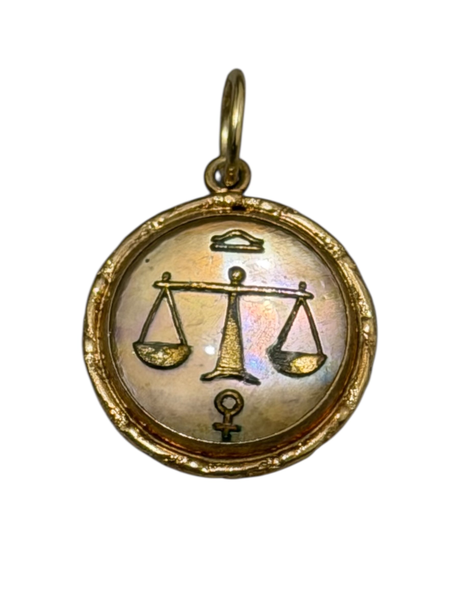 Vintage 14KT Essex Crystal Libra Charm