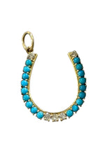 S.Row Designs Turquoise & Diamond Horseshoe Charm