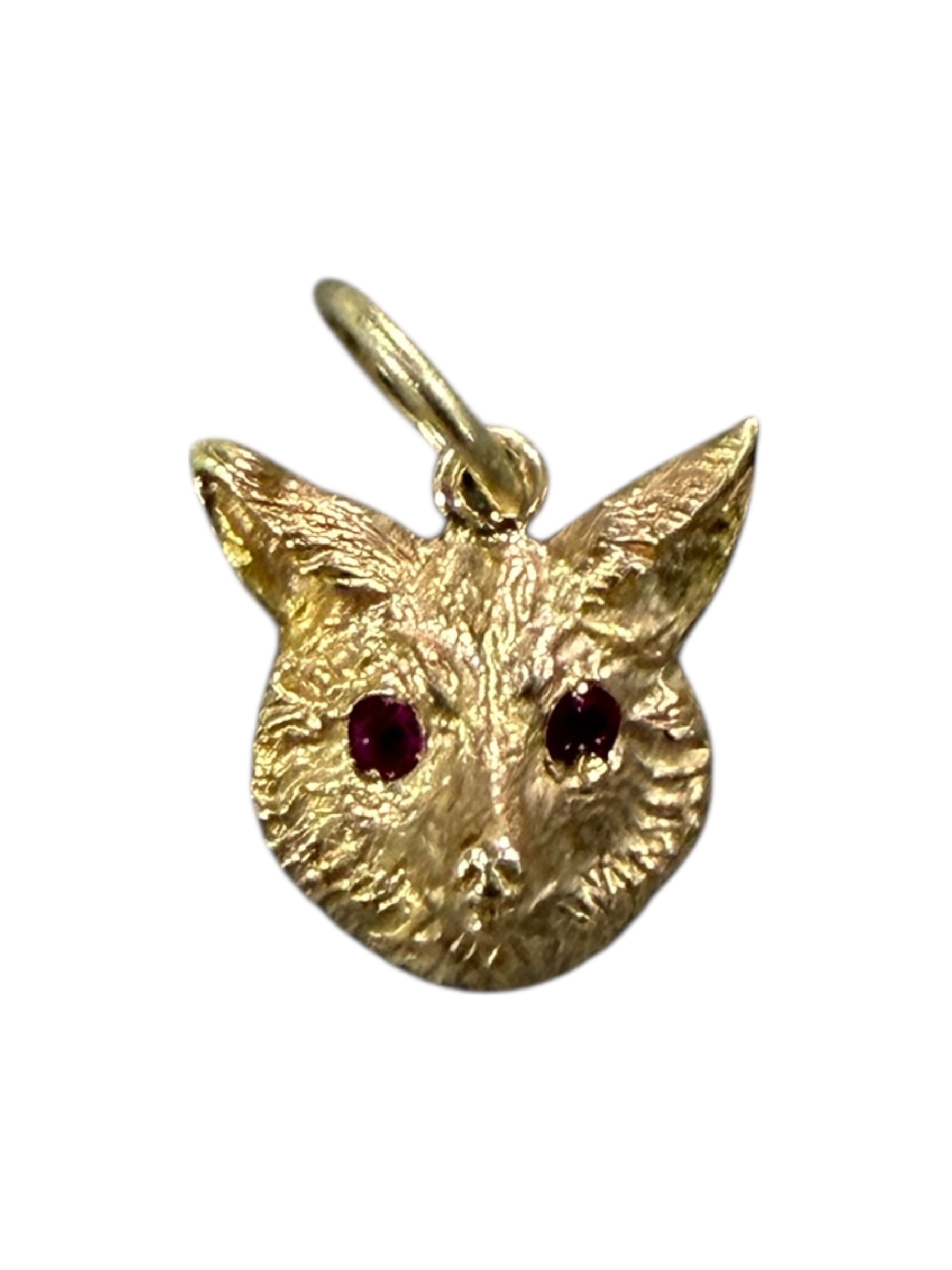 Vintage 14KT Gold Fox with Ruby Eyes