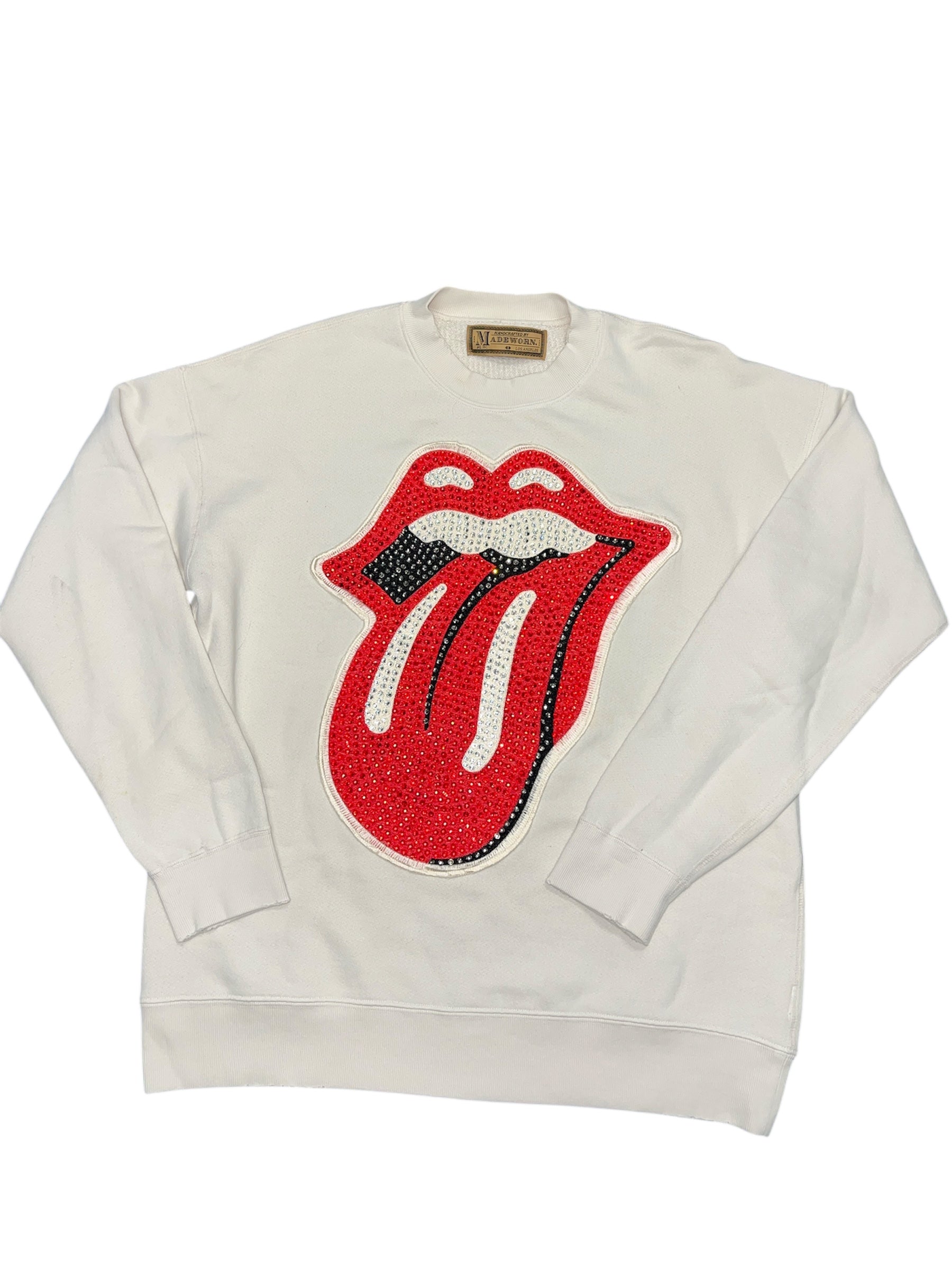 MadeWorn Rolling Stones Rhinestone Sweatshirt