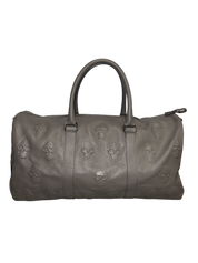 Embossed Skulls Leather Weekender