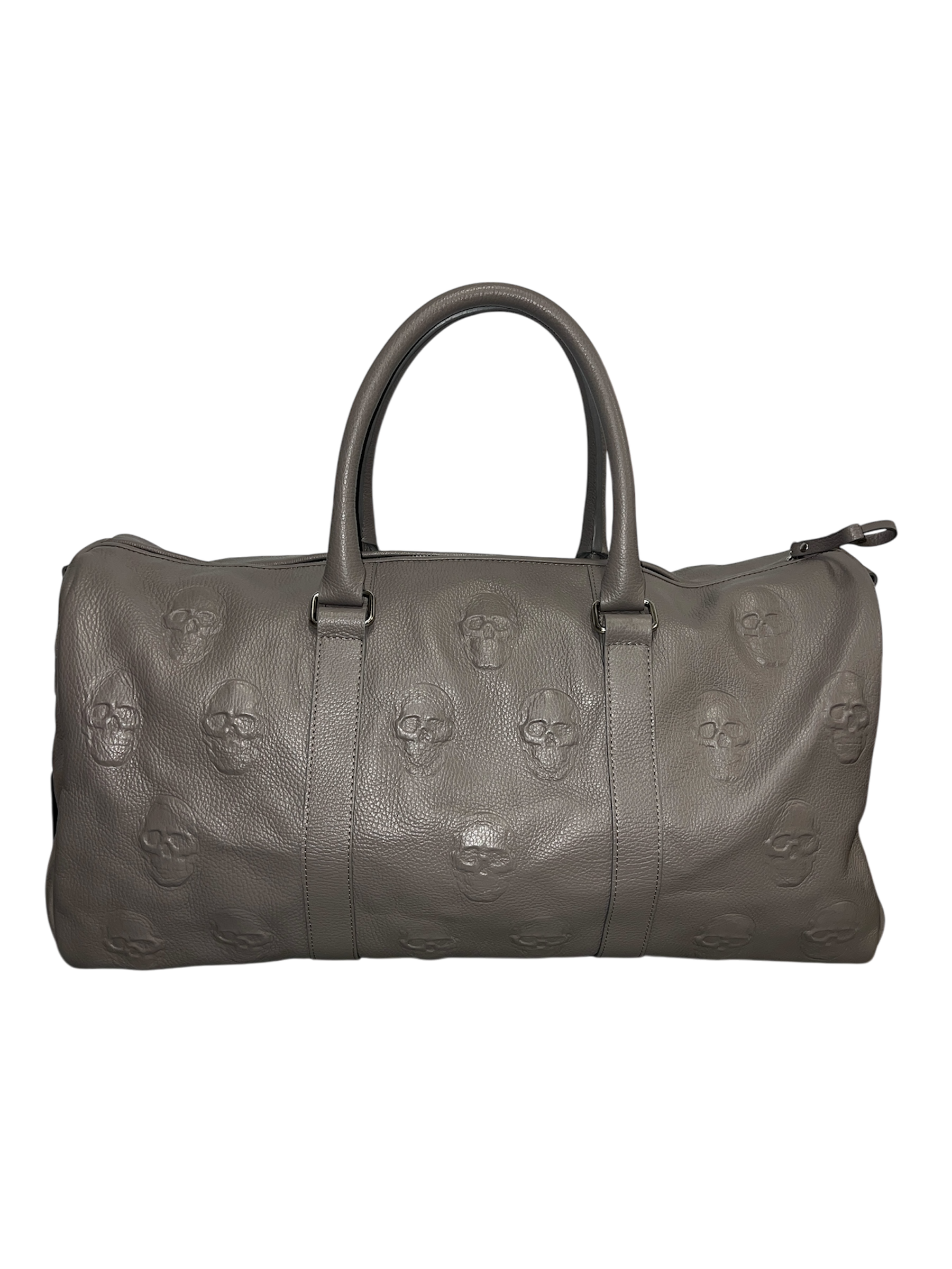 Embossed Skulls Leather Weekender