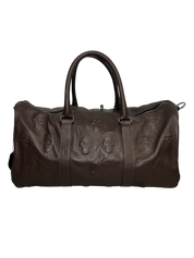 Embossed Skulls Leather Weekender