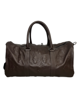 Embossed Skulls Leather Weekender