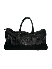 Embossed Skulls Leather Weekender