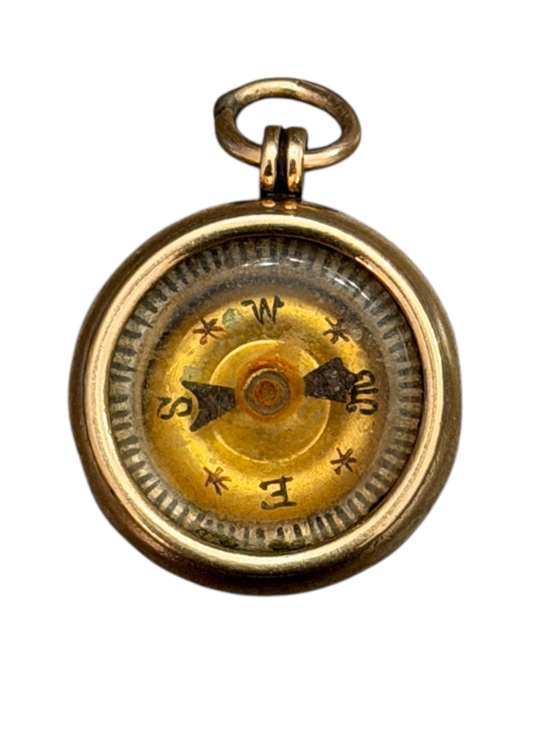 Antique Gold Victorian Bloodstone Moving Compass Charm