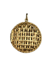 Vintage 14KT Gold Woven Locket Charm