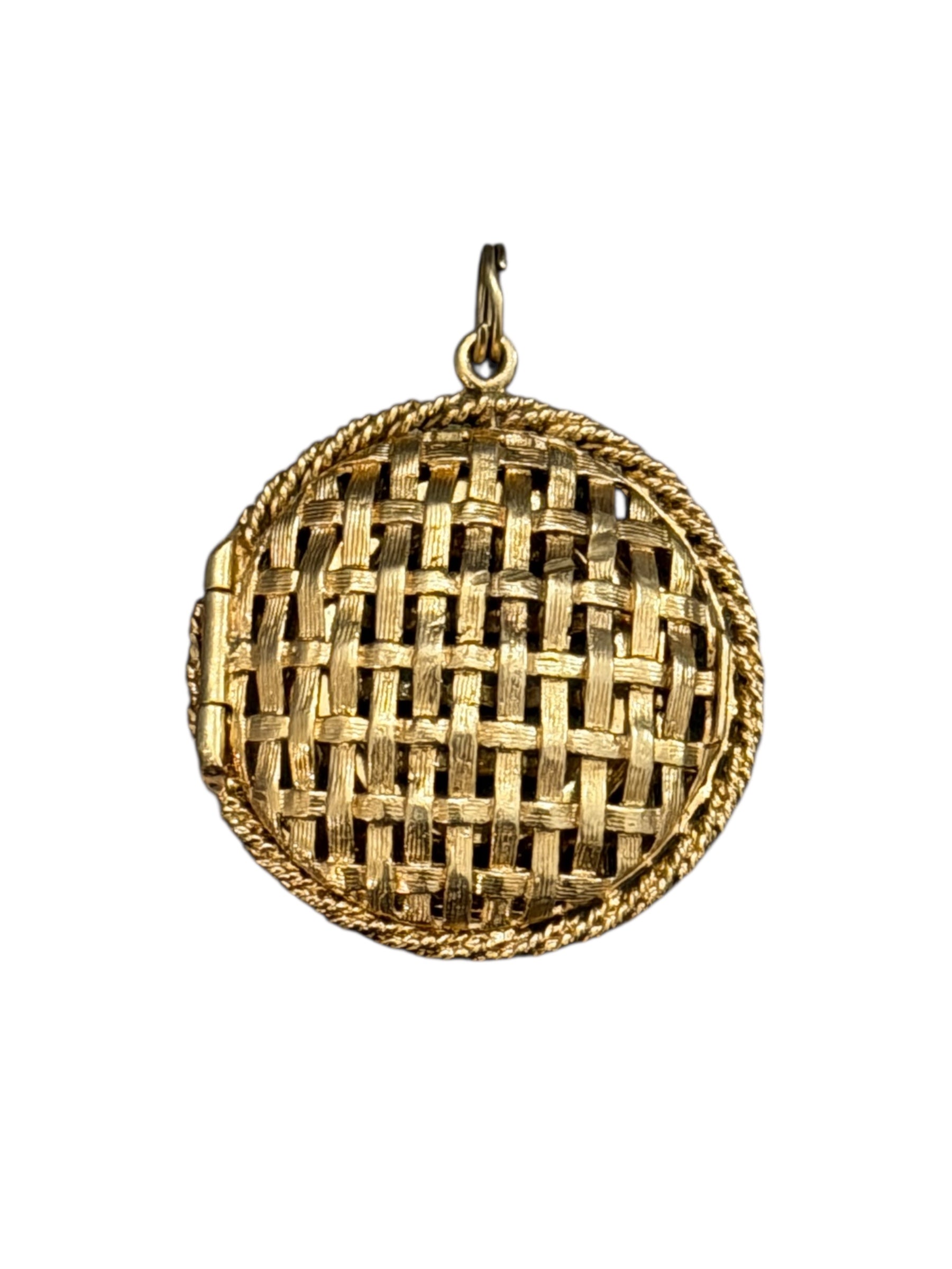 Vintage 14KT Gold Woven Locket Charm