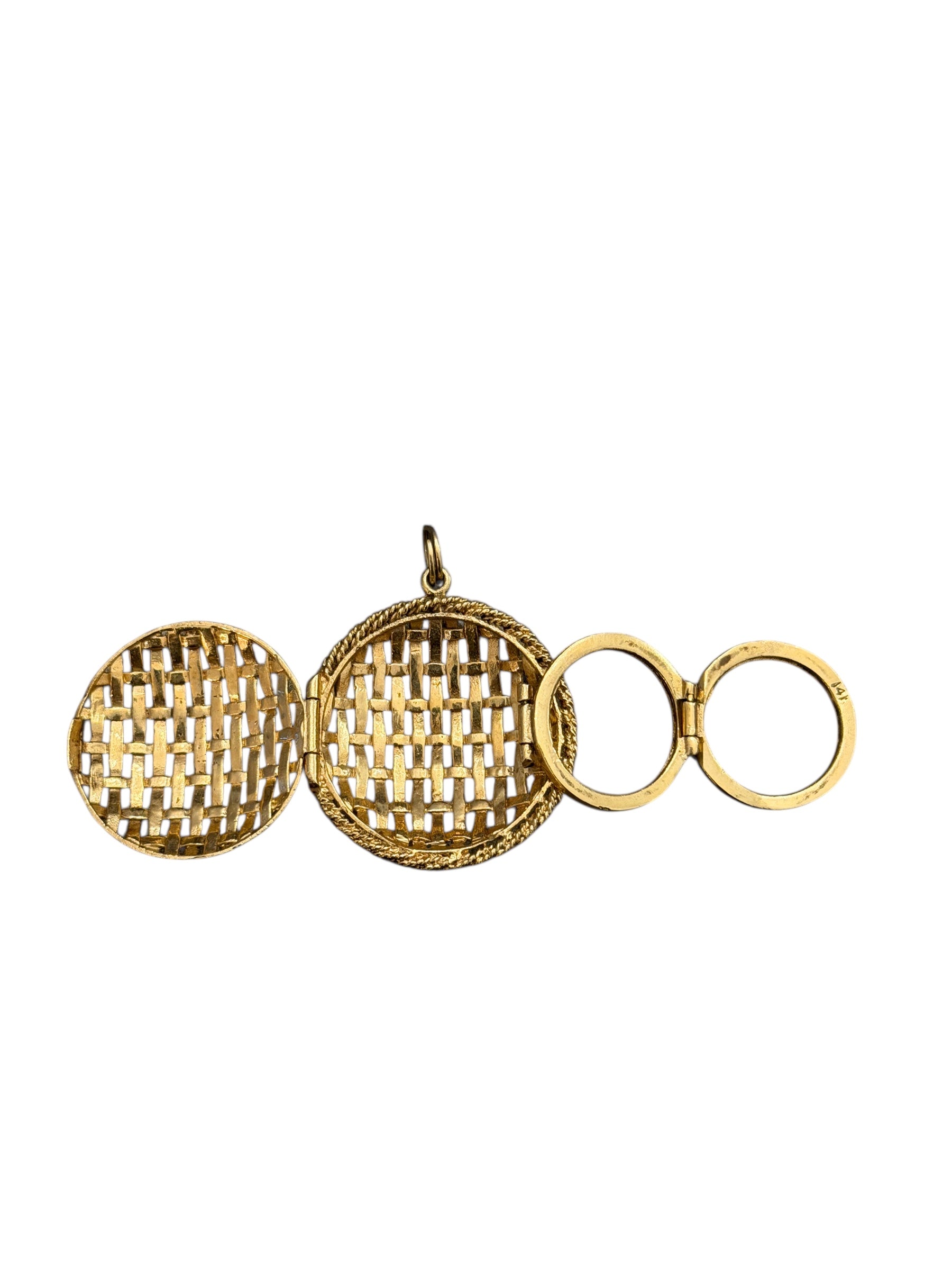 Vintage 14KT Gold Woven Locket Charm