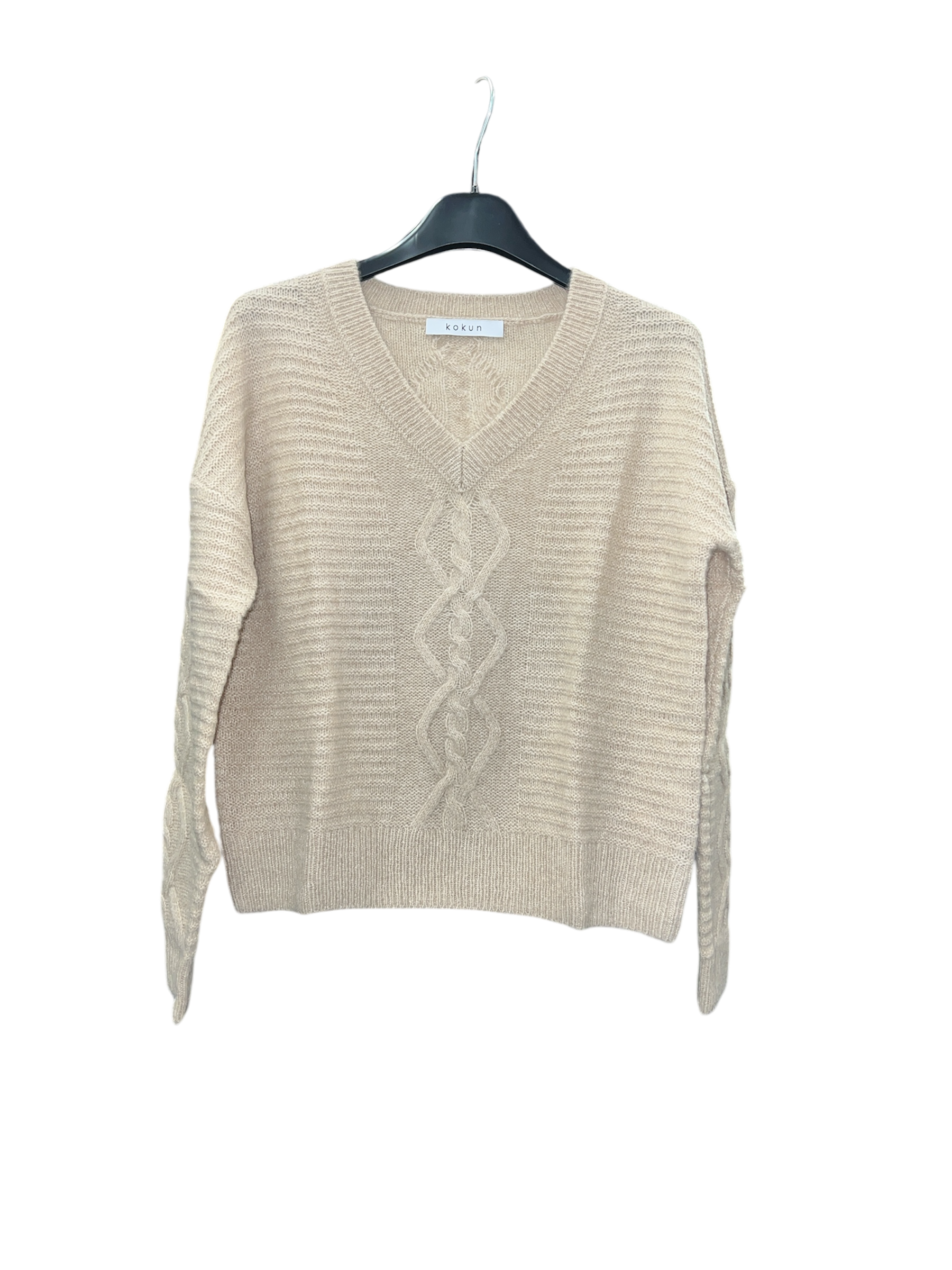 Kokun Cable V Neck Sweater