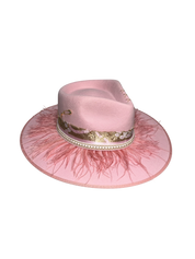 Fab Finds By Sarah Rancher Hat in Pink Feather