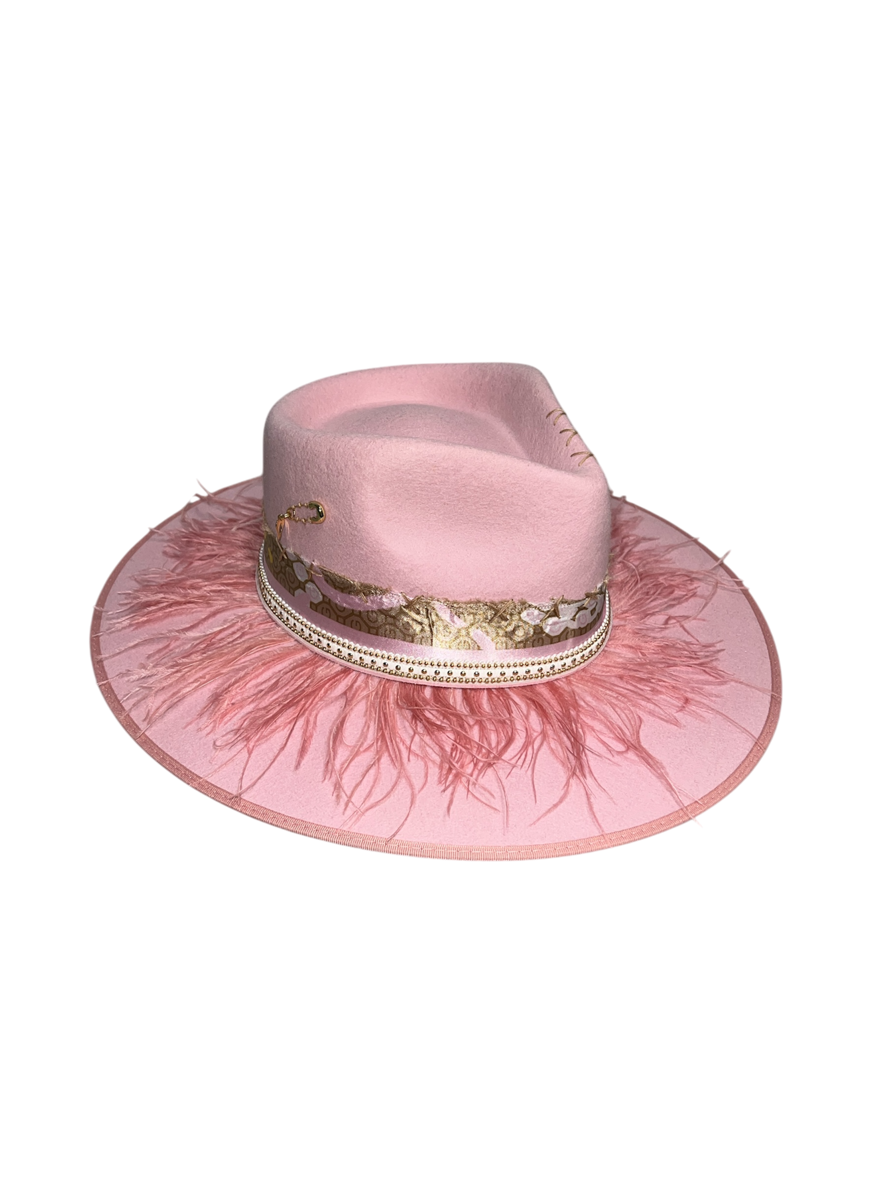 Fab Finds By Sarah Rancher Hat in Pink Feather