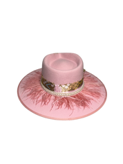 Fab Finds By Sarah Rancher Hat in Pink Feather