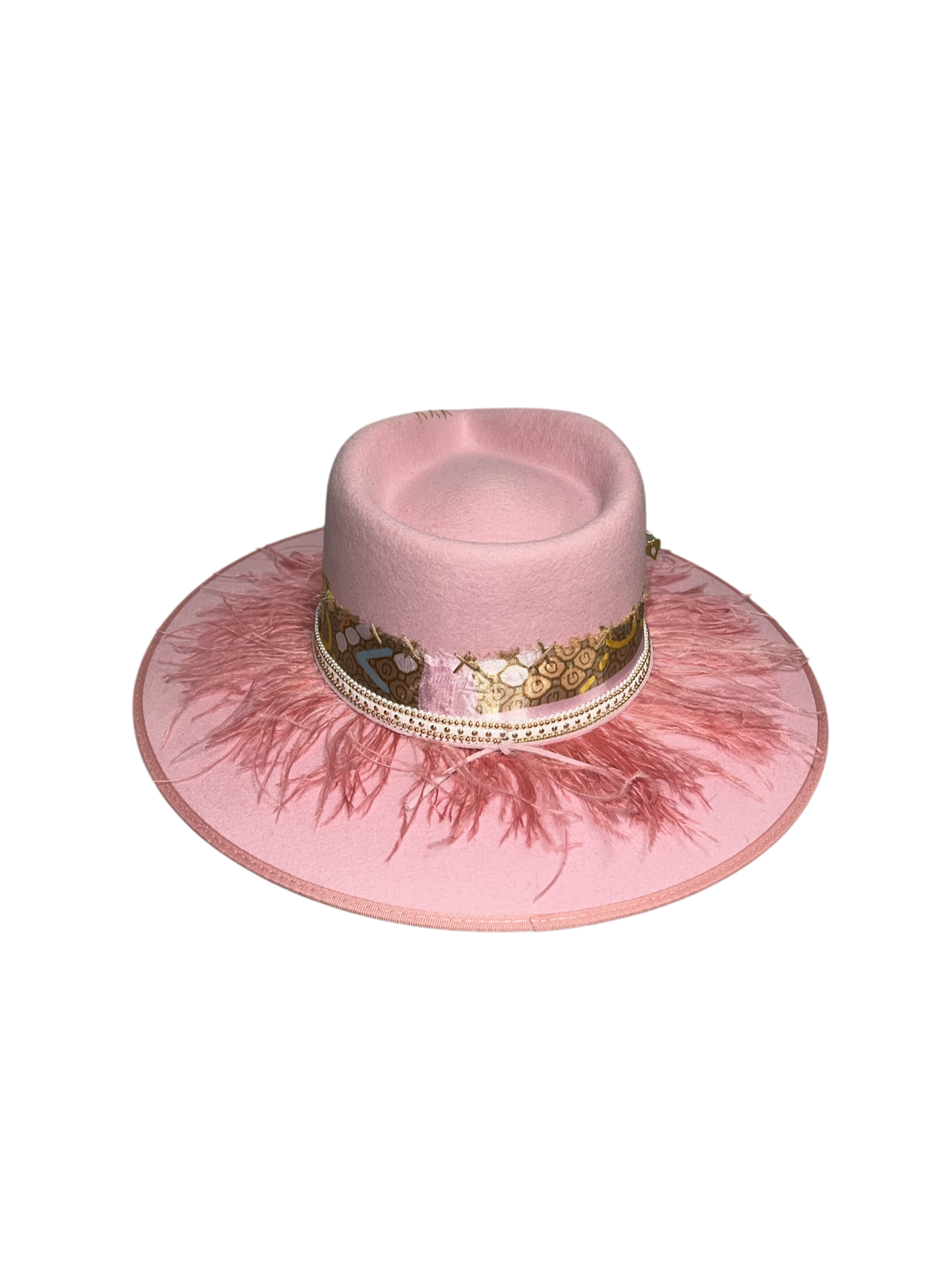 Fab Finds By Sarah Rancher Hat in Pink Feather