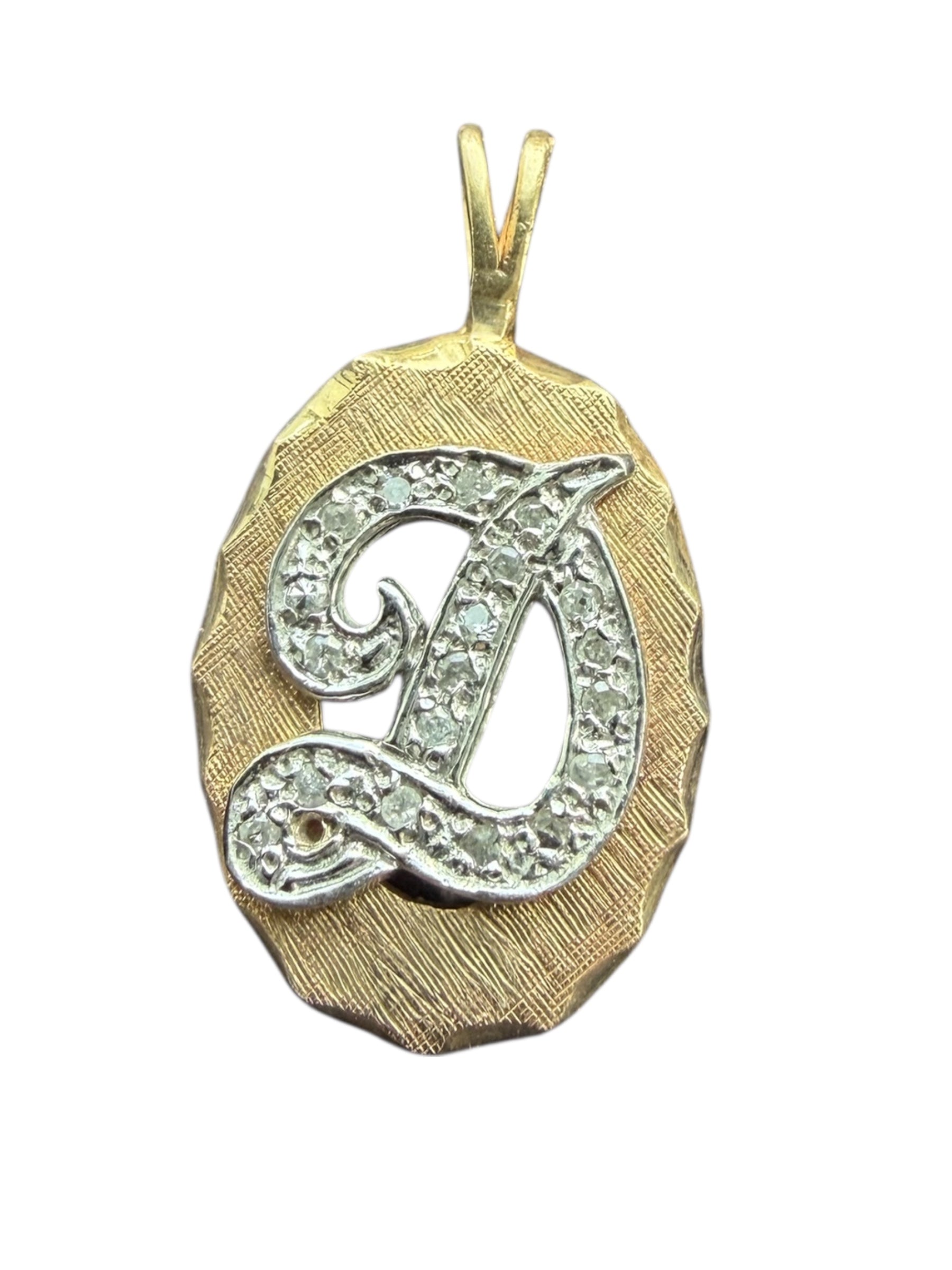 Vintage Diamond D Charm