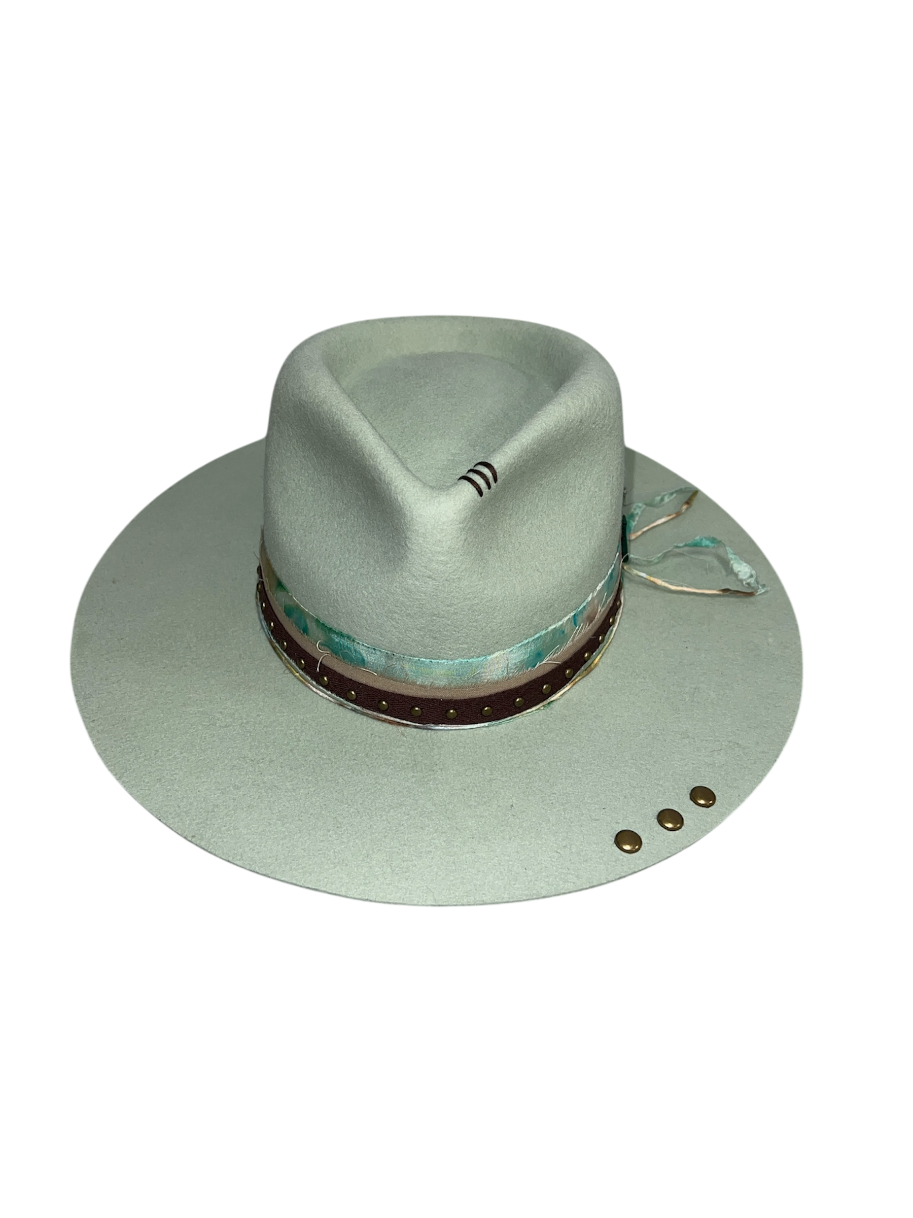 Fab Finds By Sarah Rancher Hat in Mint Stud Feather