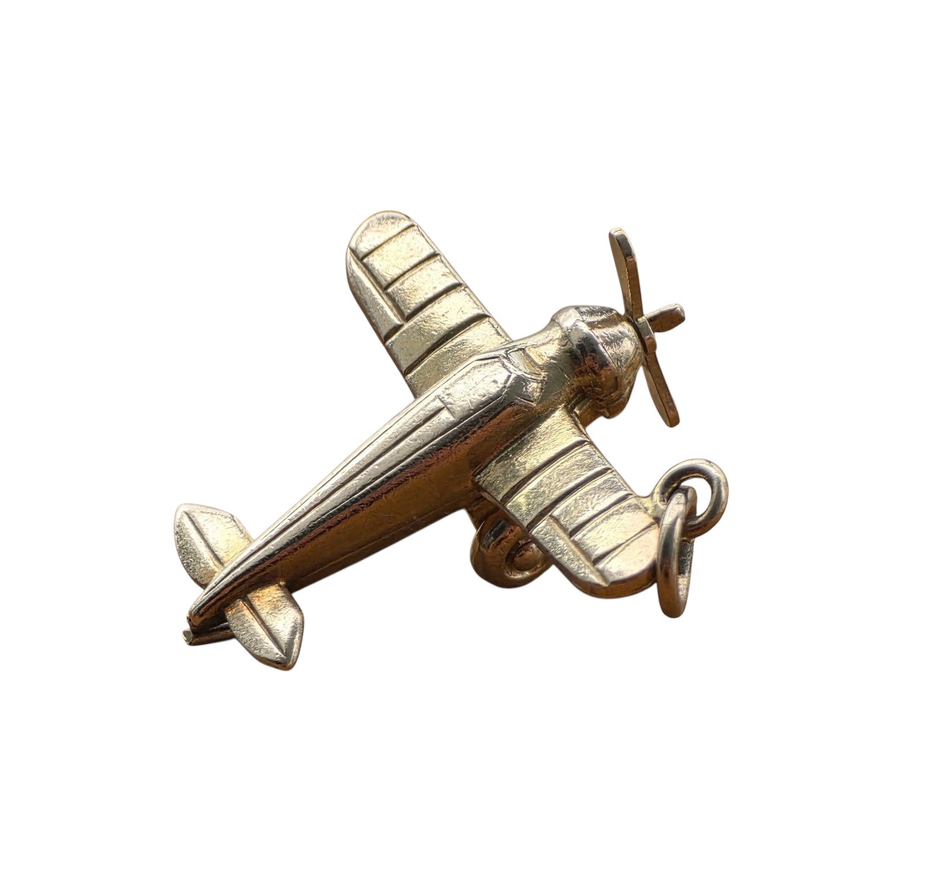 Vintage 14KT Gold Articulating Airplane Charm