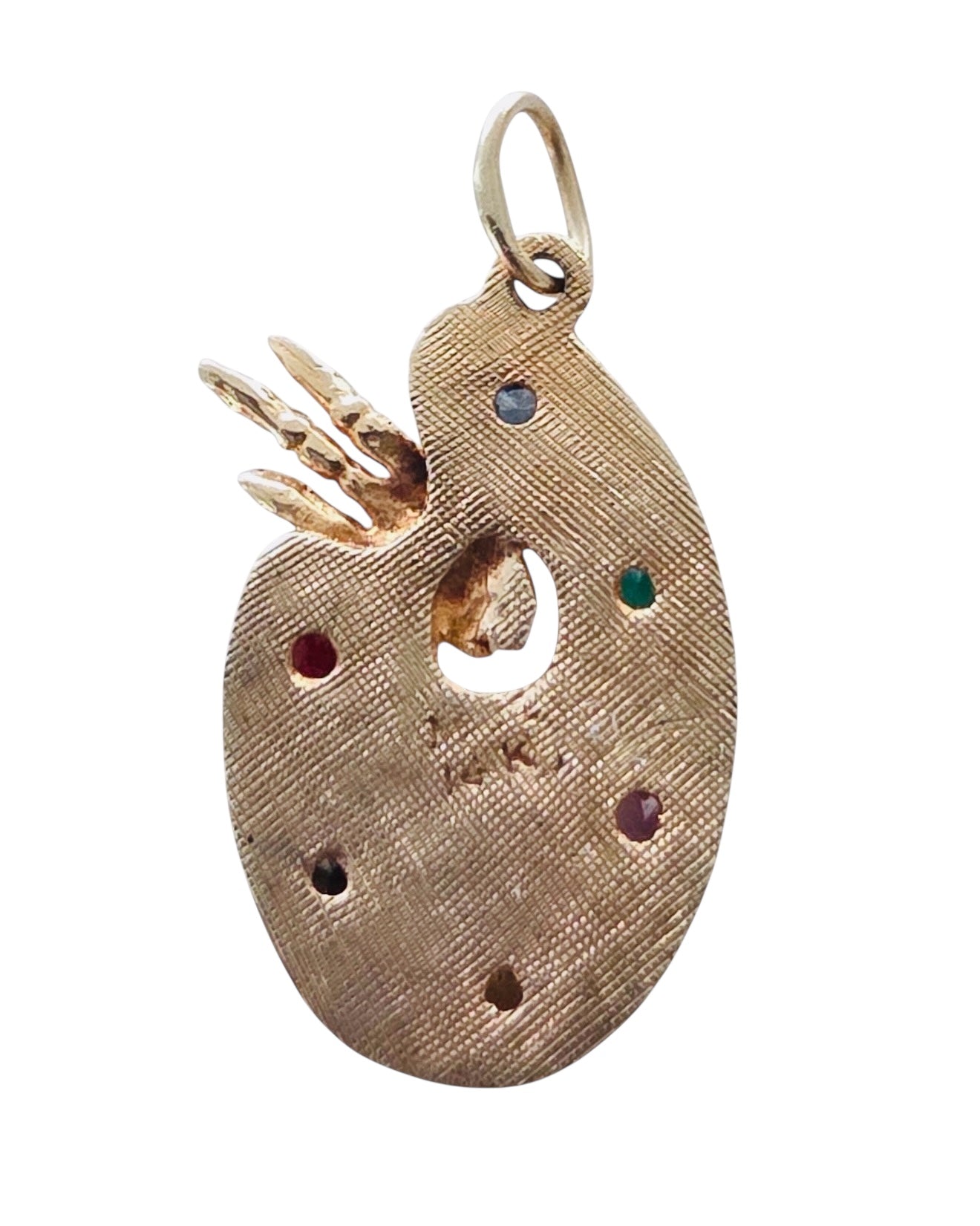 Vintage 14KT Gold Artist’s Paint Palette and Paint Brush Charm