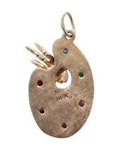 Vintage 14KT Gold Artist’s Paint Palette and Paint Brush Charm
