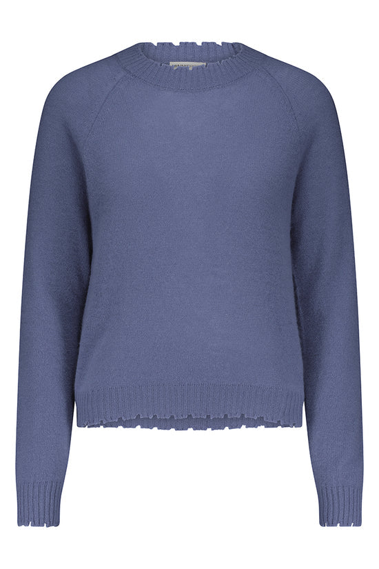 Minnie Rose Cashmere Frayed Edge Cropped Crew