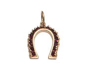 Vintage 14KT Gold Ruby Horseshoe Charm