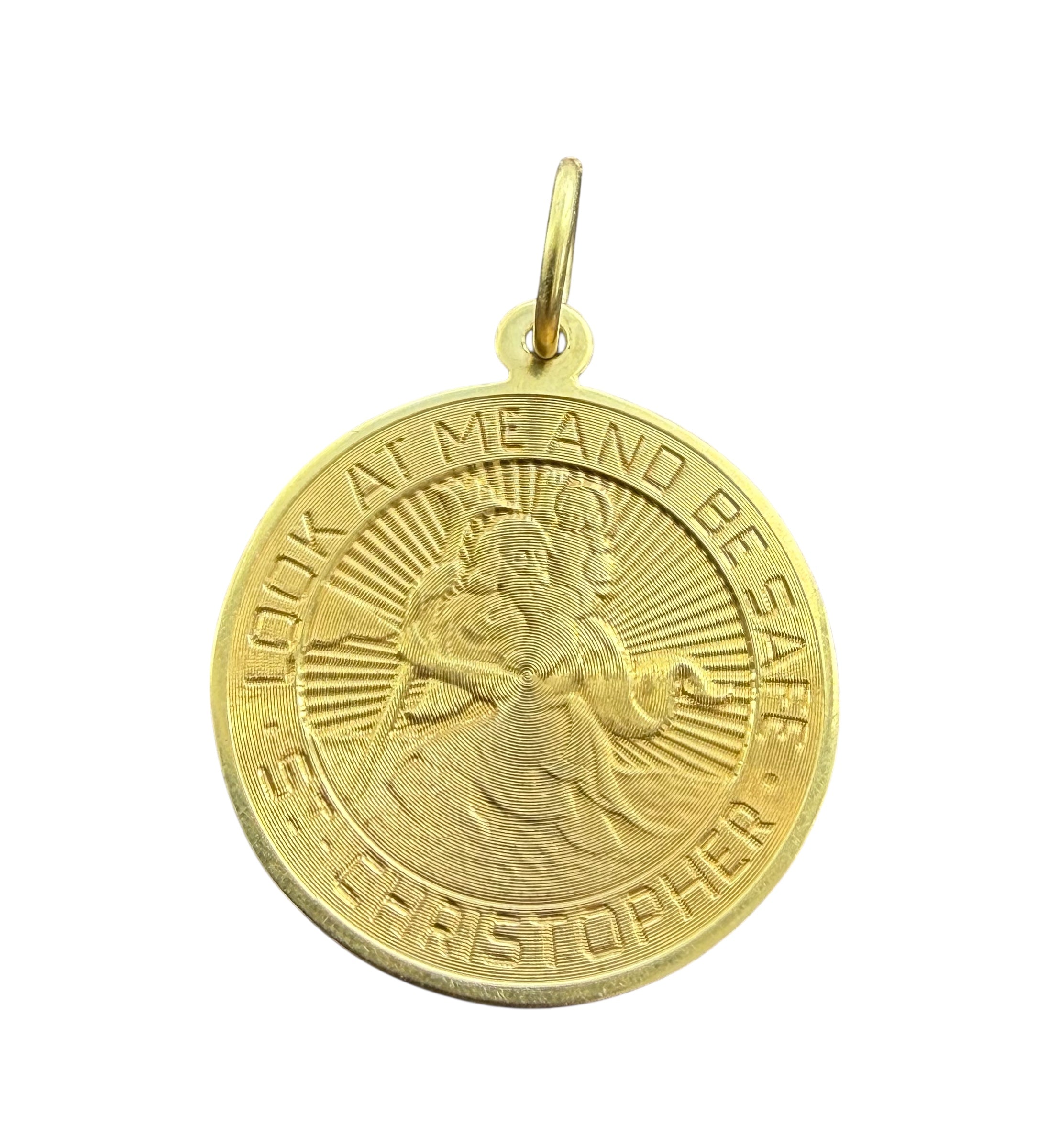 Vintage 14KT Gold Saint Christopher Charm