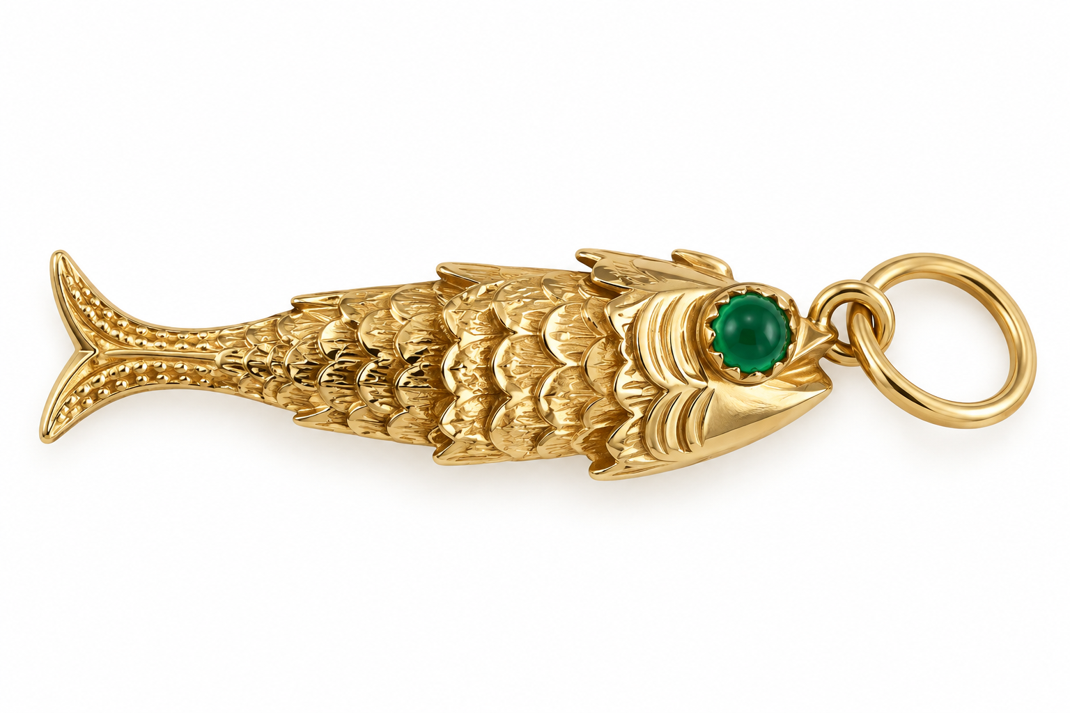 Vintage 18KT Gold Articulating Fish Charm